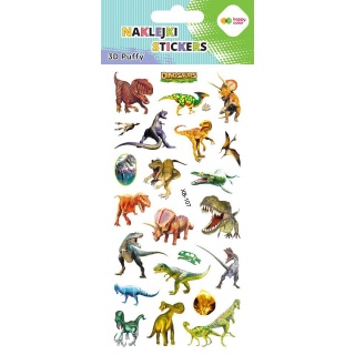 Naklejki 3D PUFFY REAL DINO 10x22cm.H.COLOR, Naklejki, Art. kreatywne