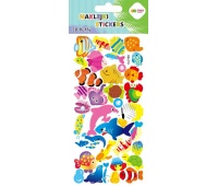 Naklejki 3D PUFFY COLORFUL FISHES 10x22cm.H.COLOR