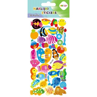 Naklejki 3D PUFFY OCEAN FISHES 10x22cm.H.COLOR, Naklejki, Art. kreatywne