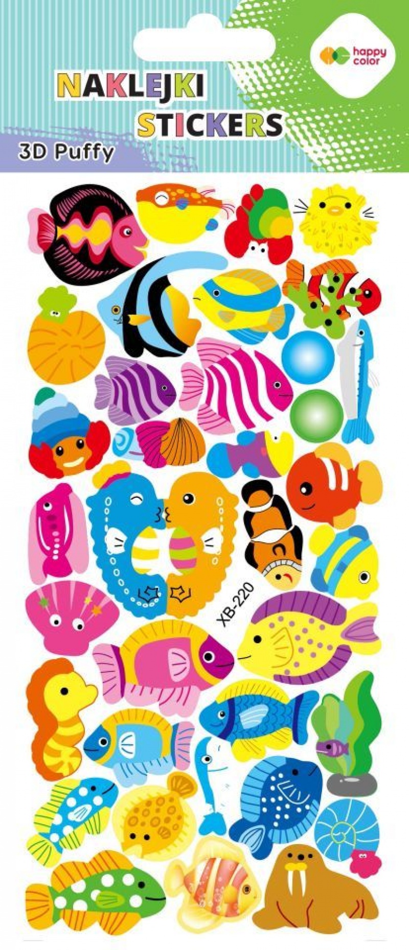 Naklejki 3D PUFFY OCEAN FISHES 10x22cm.H.COLOR, Naklejki, Art. kreatywne