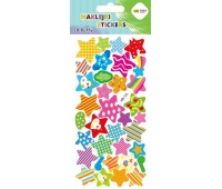 Naklejki 3D PUFFY COLORFUL STARS 10x22cm.H.COLOR