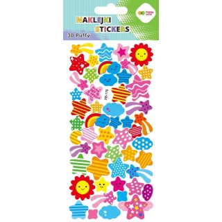 Naklejki 3D PUFFY SKY STARS 10x22cm.H.COLOR, Naklejki, Art. kreatywne