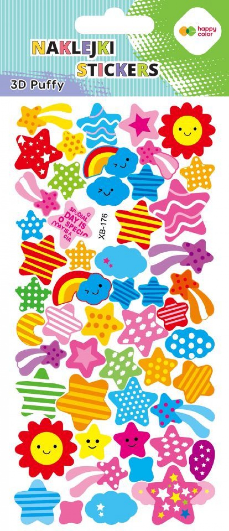 Naklejki 3D PUFFY SKY STARS 10x22cm.H.COLOR, Naklejki, Art. kreatywne