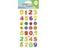 Naklejki 3D PUFFY FRUIT NUMBERS 10x22cm.H.COLOR