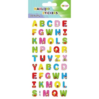 Naklejki 3D PUFFY ANIMAL LETTERS 10x22cm.H.COLOR, Naklejki, Art. kreatywne