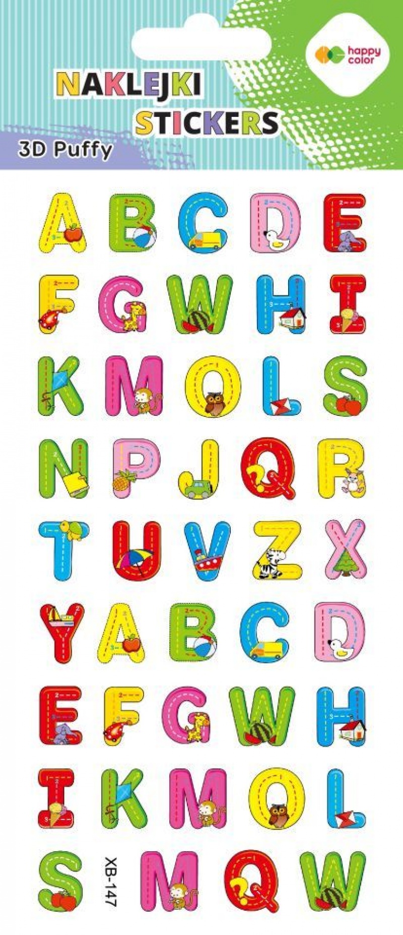 Naklejki 3D PUFFY ANIMAL LETTERS 10x22cm.H.COLOR, Naklejki, Art. kreatywne