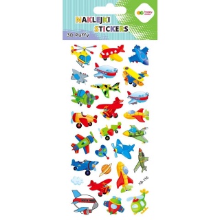 Naklejki 3D PUFFY FUNNY AIRCRAFT 10x22cm.H.COLOR, Naklejki, Art. kreatywne