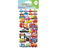 Naklejki 3D PUFFY FUNNY VEHICLES 10x22cm.H.COLOR