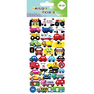 Naklejki 3D PUFFY CARS VEHICLES 10x22cm.H.COLOR, Naklejki, Art. kreatywne