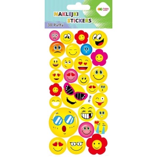 Naklejki 3D PUFFY Funny Emoticon 10x22cm.H.COLOR, Naklejki, Art. kreatywne
