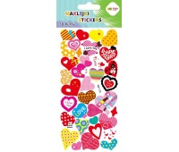 Naklejki 3D PUFFY Love Hearts 10x22cm.H.COLOR