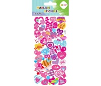 Naklejki 3D PUFFY Pink Hearts 10x22cm.H.COLOR