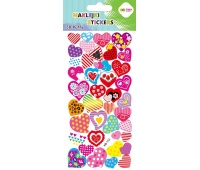 Naklejki 3D PUFFY Colorful Hearts 10x22cm.H.COLOR, Naklejki, Art. kreatywne