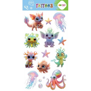Tatuaże zmywalne AQUA CUTIES 10x20cm.H.COLOR, Naklejki, Art. kreatywne