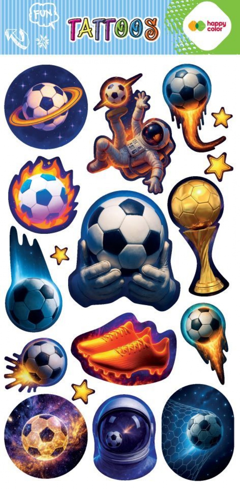 Tatuaże zmywalne COSMO BALL 10x20cm.H.COLOR, Naklejki, Art. kreatywne