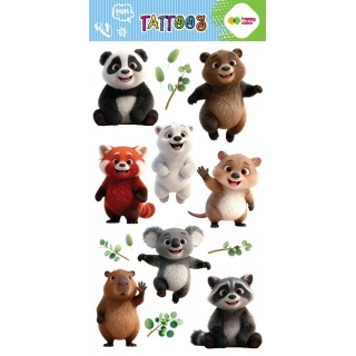 Tatuaże zmywalne LOVELY BEARS 10x20cm.H.COLOR, Naklejki, Art. kreatywne