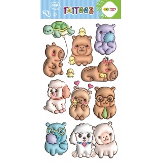 Tatuaże zmywalne BUBBLE KAPI FUN 10x20cm.H.COLOR, Naklejki, Art. kreatywne