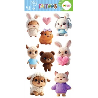 Tatuaże zmywalne SWEET KAWAII 10x20cm.H.COLOR, Naklejki, Art. kreatywne