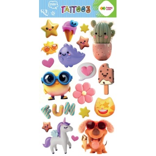 Tatuaże zmywalne SUMMER FUN 10x20cm.H.COLOR, Naklejki, Art. kreatywne