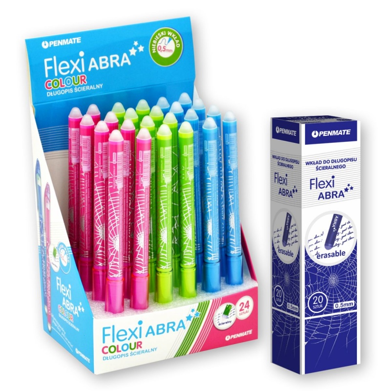 PENMATE ZESTAW PROM.FLEXI ABRA COLOUR 24szt.+20WKŁ, Długopisy, Art. do pisania i korygowania