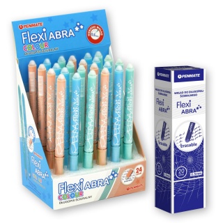 PENM.ZESTAW PROM.FLEXI ABRA COL.PAST.24szt.+20WKŁ., Długopisy, Art. do pisania i korygowania