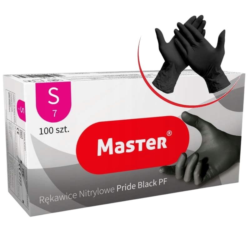 RĘKAWICE NITRYL.DIAGNOST.BEZPUD. "S" /100/ CZARNE, Rękawice, Ochrona indywidualna