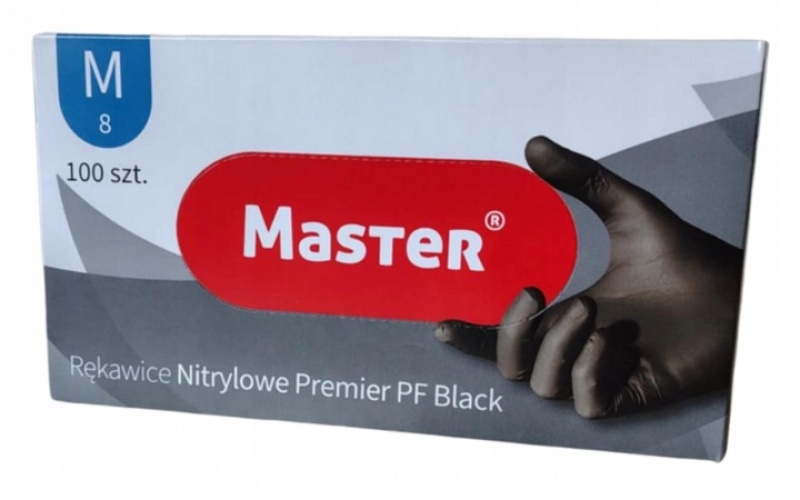 RĘKAWICE NITRYL.DIAGNOST.BEZPUD. "M" /100/ CZARNE, Rękawice, Ochrona indywidualna