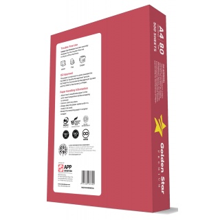 Papier ksero GOLDEN STAR Premium, A4, 80gsm, 500 arkuszy, klasa C, Papier do kopiarek, Papier i etykiety