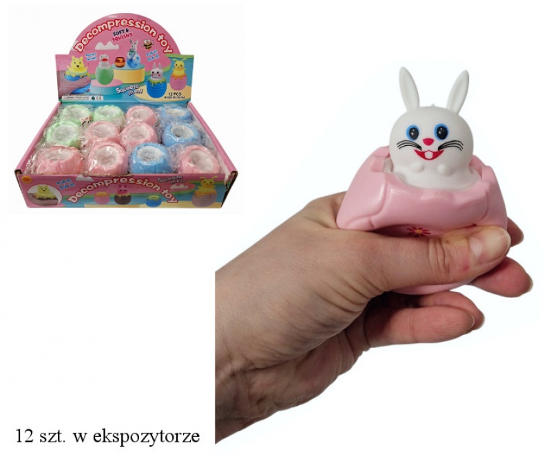 GNIOTEK ZAJĄC W JAJKU 7779, Gluty, gniotki, Zabawki