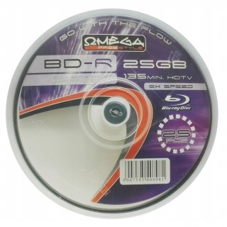 PŁYTA OMEGA BD-R BLU-RAY 25GB /25/ 40898, Nośniki danych, Akcesoria komputerowe