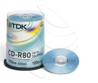 PŁYTA CD-R 700MB 52X PRINTABLE TDK 19884 /100/, Nośniki danych, Akcesoria komputerowe