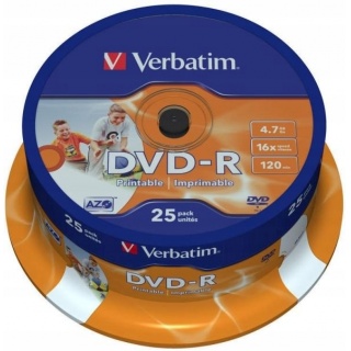 PŁYTA DVD-R PRINTABLE VERBATIM /25/ 43538, Nośniki danych, Akcesoria komputerowe
