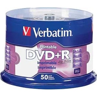 PŁYTA DVD+R 4,7GB VERBATIM PRINTABLE 98492 /50/, Nośniki danych, Akcesoria komputerowe
