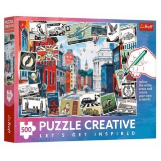 Puzzle - "500" - Pozdrowienia z Londynu_FSC Mix..., 500 element&oacute;w, Puzzle