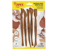 Modelling spatulas JOVI, 5 pcs., mix of shapes, brown