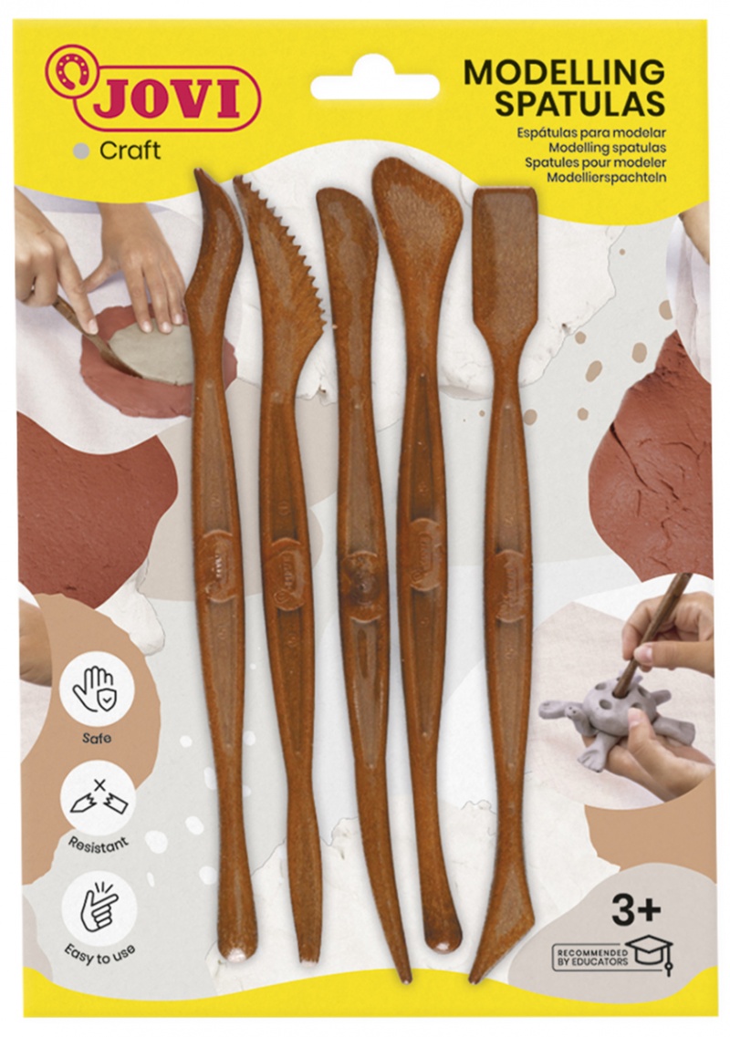 Szpatułki modelarskie JOVI, 5 szt., mix kształt&oacute;w, brązowe, Produkty kreatywne, Artykuły szkolne