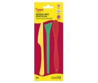 Modelling spatulas JOVI, 3 pcs., mix of shapes, mix of colours