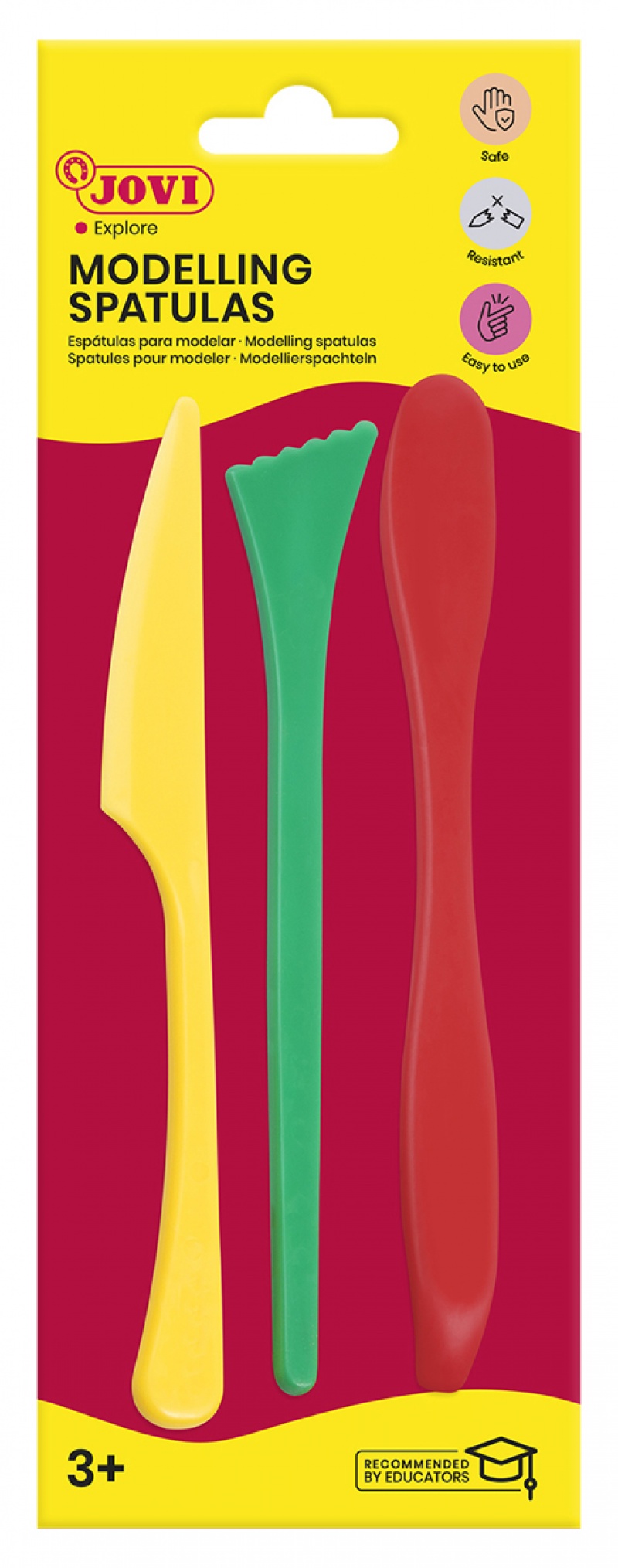 Szpatułki modelarskie JOVI, 3 szt., mix kształt&oacute;w, mix kolor&oacute;w, Produkty kreatywne, Artykuły szkolne