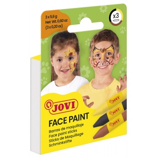 Kredki do malowania twarzy JOVI Animal, 3x5,6g, 3 szt., mix kolor&oacute;w, Produkty kreatywne, Artykuły szkolne