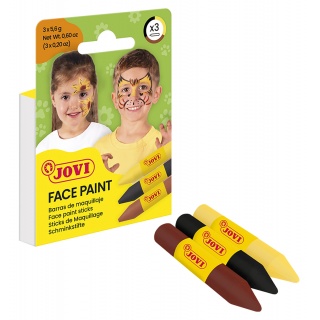 Kredki do malowania twarzy JOVI Animal, 3x5,6g, 3 szt., mix kolor&oacute;w, Produkty kreatywne, Artykuły szkolne