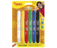 Face paints JOVI, in stick, with cap, 6 pcs., mix of colours