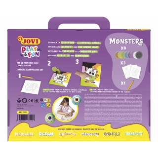 Zestaw do malowania piaskiem JOVI Play&Fun, potwory, Produkty kreatywne, Artykuły szkolne