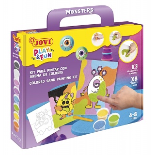 Zestaw do malowania piaskiem JOVI Play&Fun, potwory, Produkty kreatywne, Artykuły szkolne