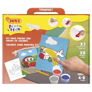 Zestaw do malowania piaskiem JOVI Play&Fun, pojazdy, Produkty kreatywne, Artykuły szkolne