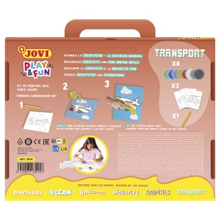 Zestaw do malowania piaskiem JOVI Play&Fun, pojazdy, Produkty kreatywne, Artykuły szkolne