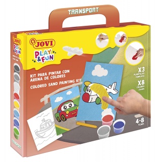 Zestaw do malowania piaskiem JOVI Play&Fun, pojazdy, Produkty kreatywne, Artykuły szkolne
