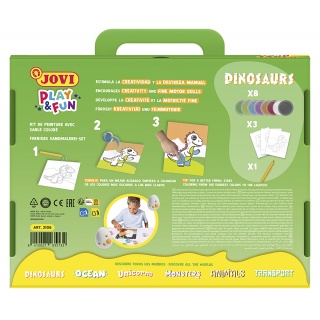 Zestaw do malowania piaskiem JOVI Play&Fun, dinozaury, Produkty kreatywne, Artykuły szkolne
