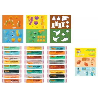 Zestaw plasteliny JOVI Play&Fun, dinozaury, Produkty kreatywne, Artykuły szkolne