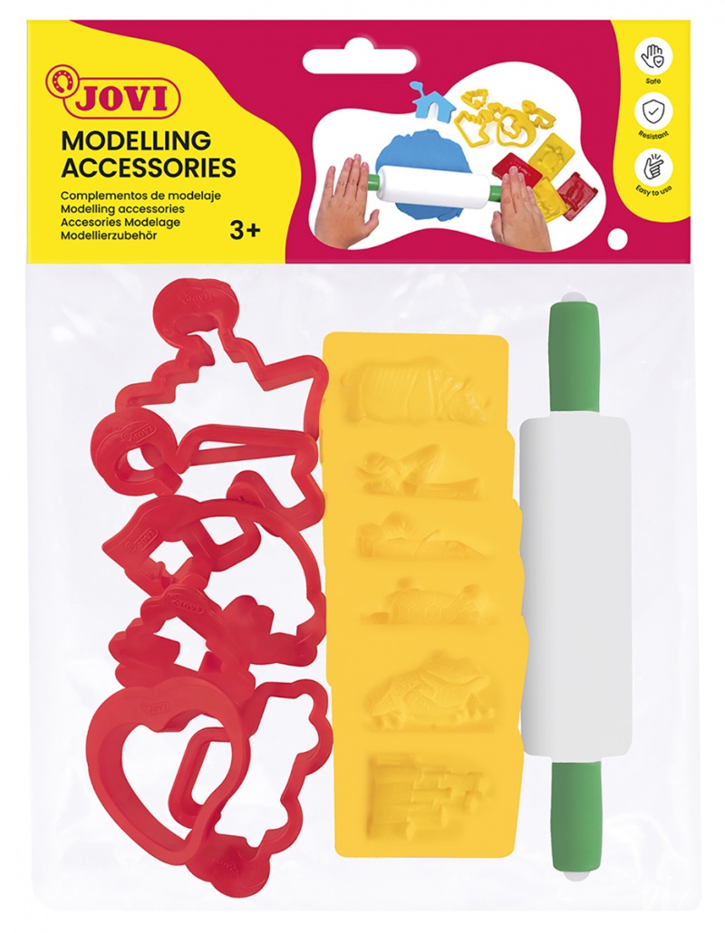 Akcesoria do modelowania JOVI, z wałkiem, 12 szt., mix kolor&oacute;w, Produkty kreatywne, Artykuły szkolne
