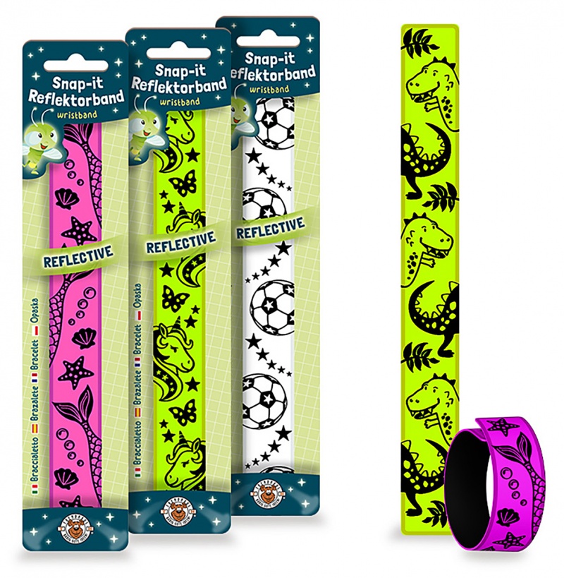 Bransoletka odblaskowa Snap-It TRENDHAUS CLASS-6, mix kolor&oacute;w, Gry i zabawki, Gadżety